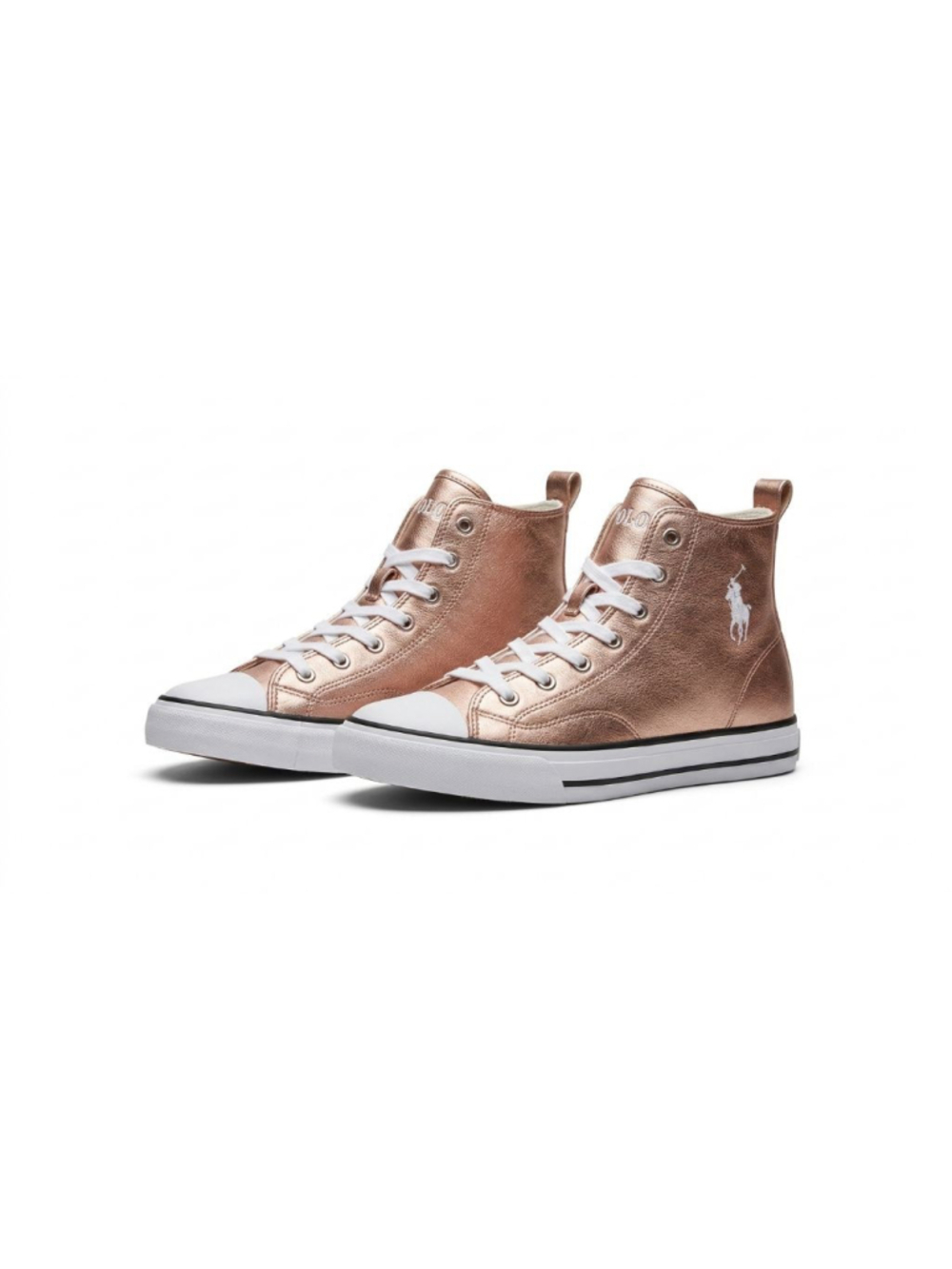 Polo Ralph Lauren Metallic Gold Sparkle Canvas High Top Sneaker - Women's Size 7